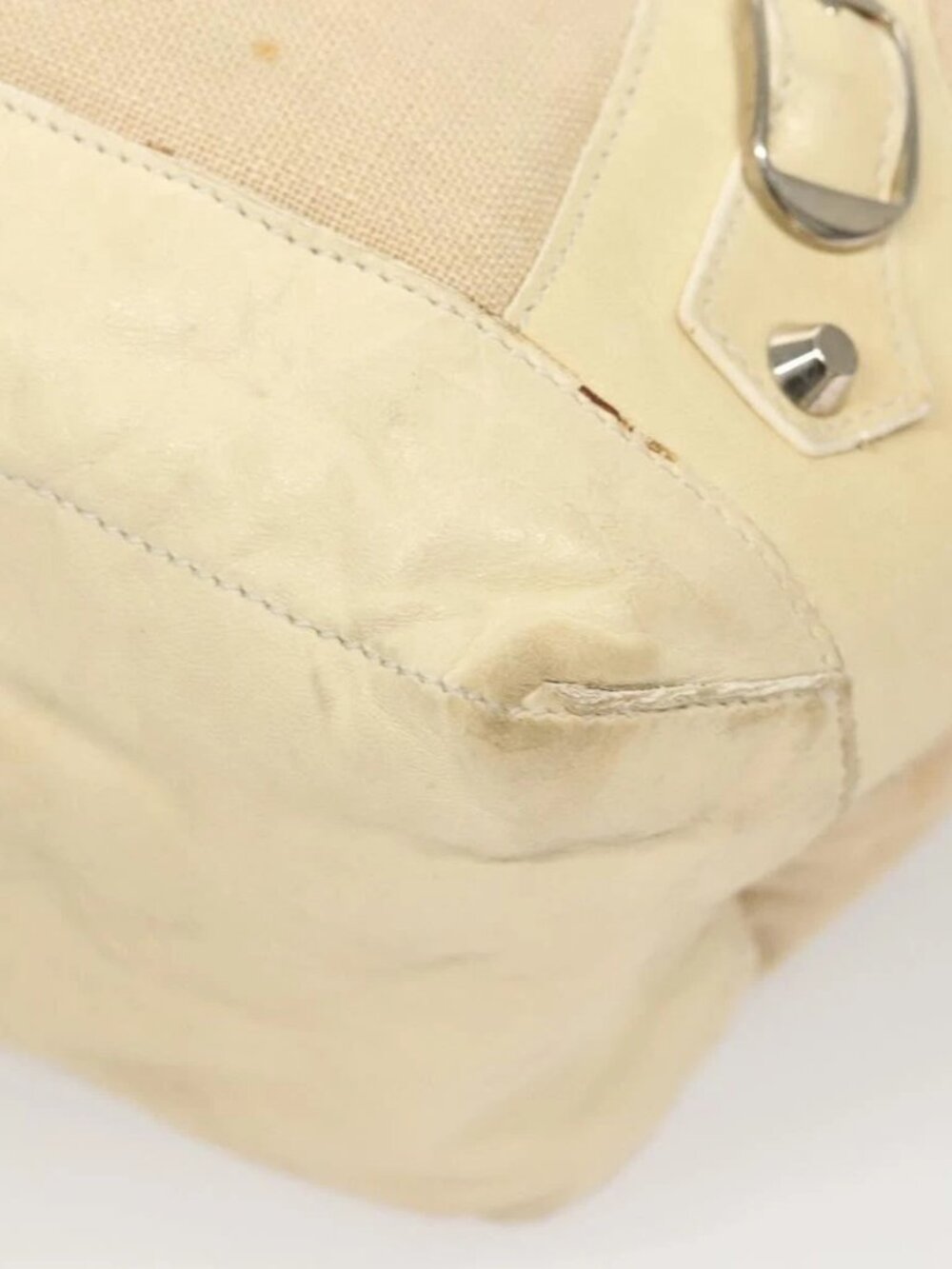 BALENCIAGA The Day Shoulder Bag Canvas Beige Silver - Picture 4 of 16